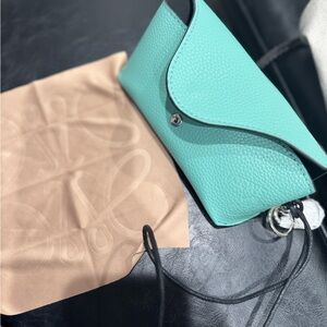 Loewe Mint Green Leather sunglasses case